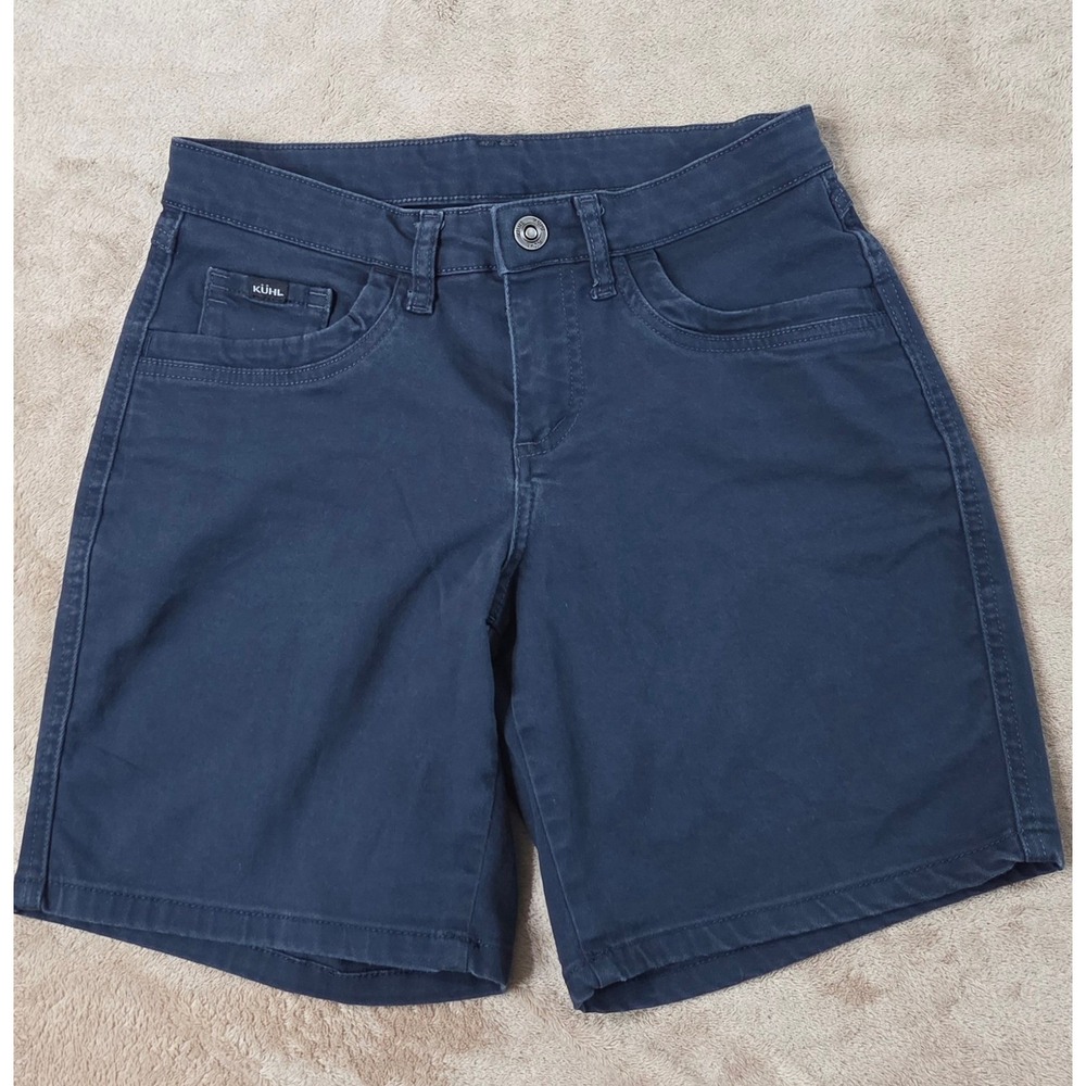 Kuhl Kontour Shorts 8" Women Size 4 Color Blue Stretch Hiking Outdoors‎ has fade
